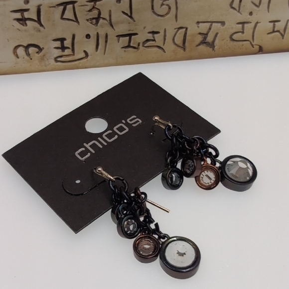 Chico's Black and Brown Dangle Earrings - Picture 1 of 4